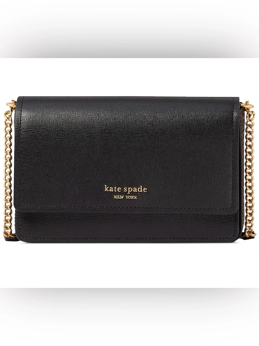 Kate Spade Black Extra Small Morgan Saffiano Leather Flap Crossbody